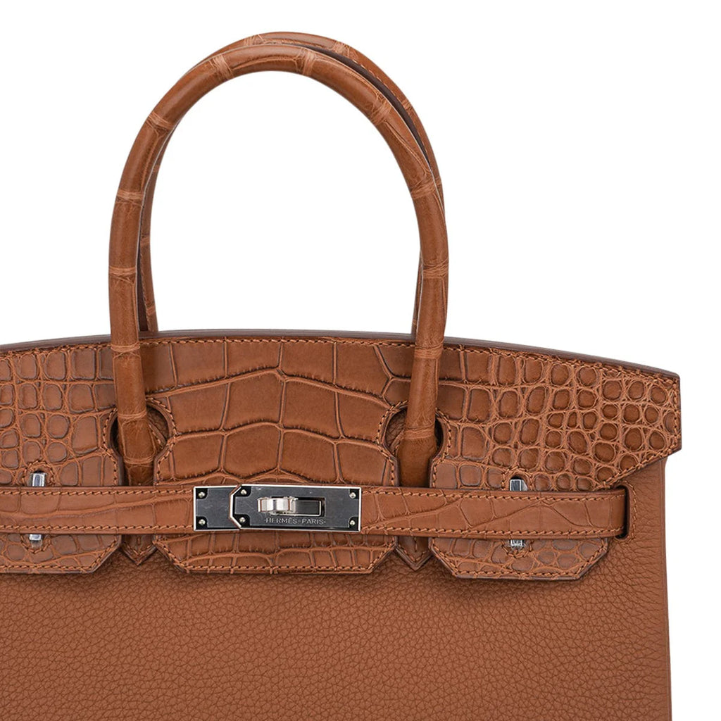 Birkin Touch 30 Bag Gold Matte Alligator / Togo Limited Edition