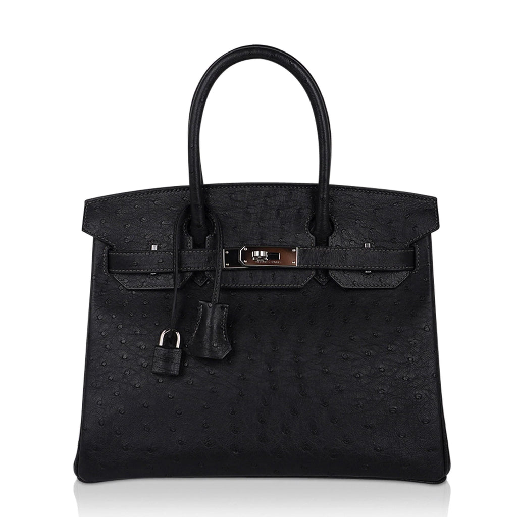 Birkin HSS 30 Bag Black (Noir ) Ostrich Palladium Hardware