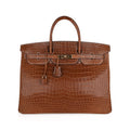 Birkin 40 Bag Rare Fauve Matte Porosus Crocodile Gold Hardware