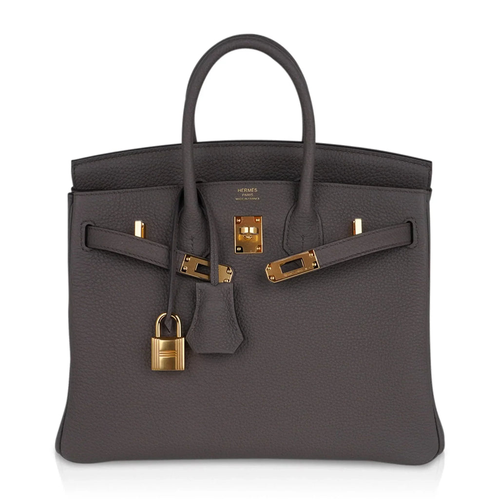 Birkin 25 Bag Etain Gold Hardware Togo Leather New w/Box
