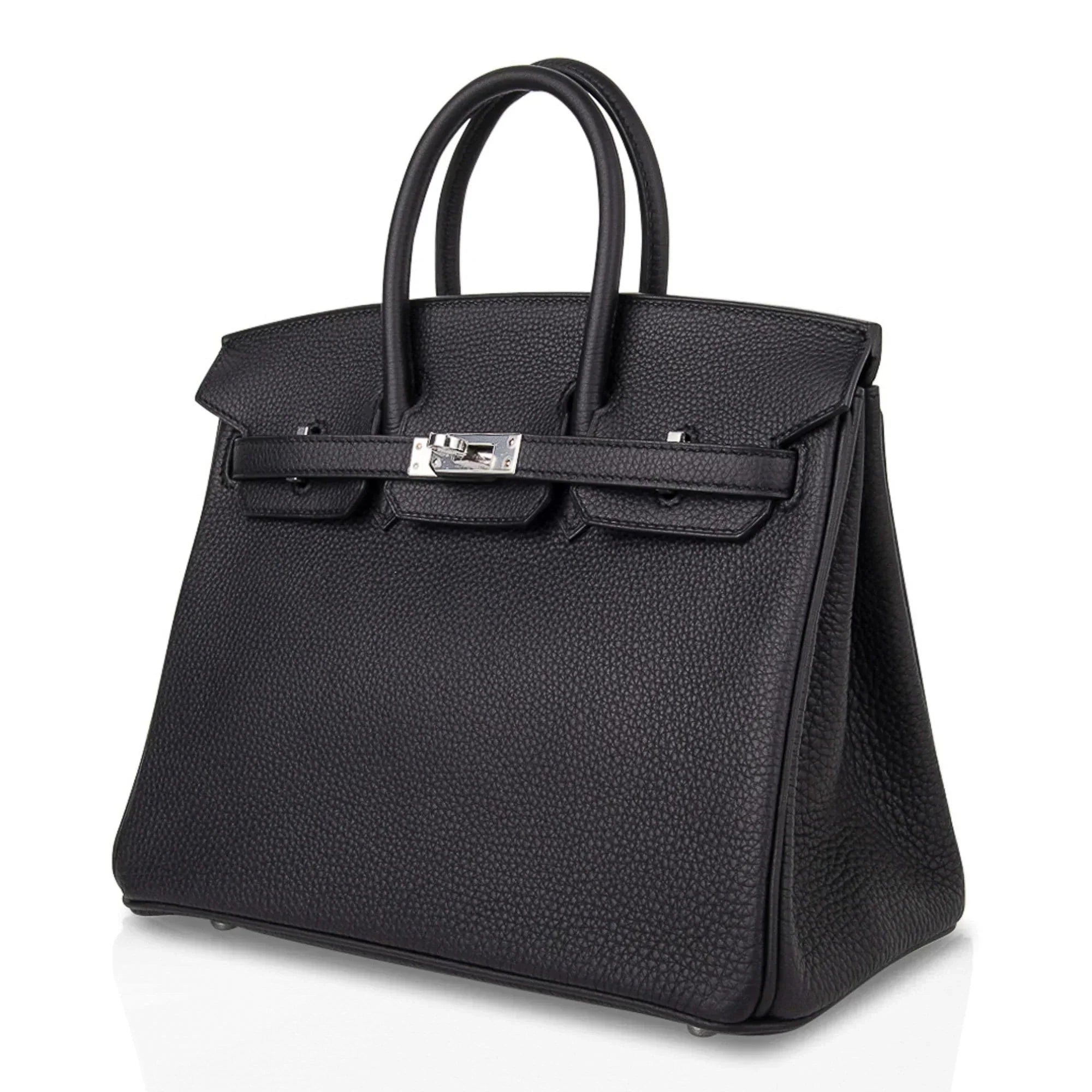 Birkin 25 Bag Black Palladium Hardware Togo Leather