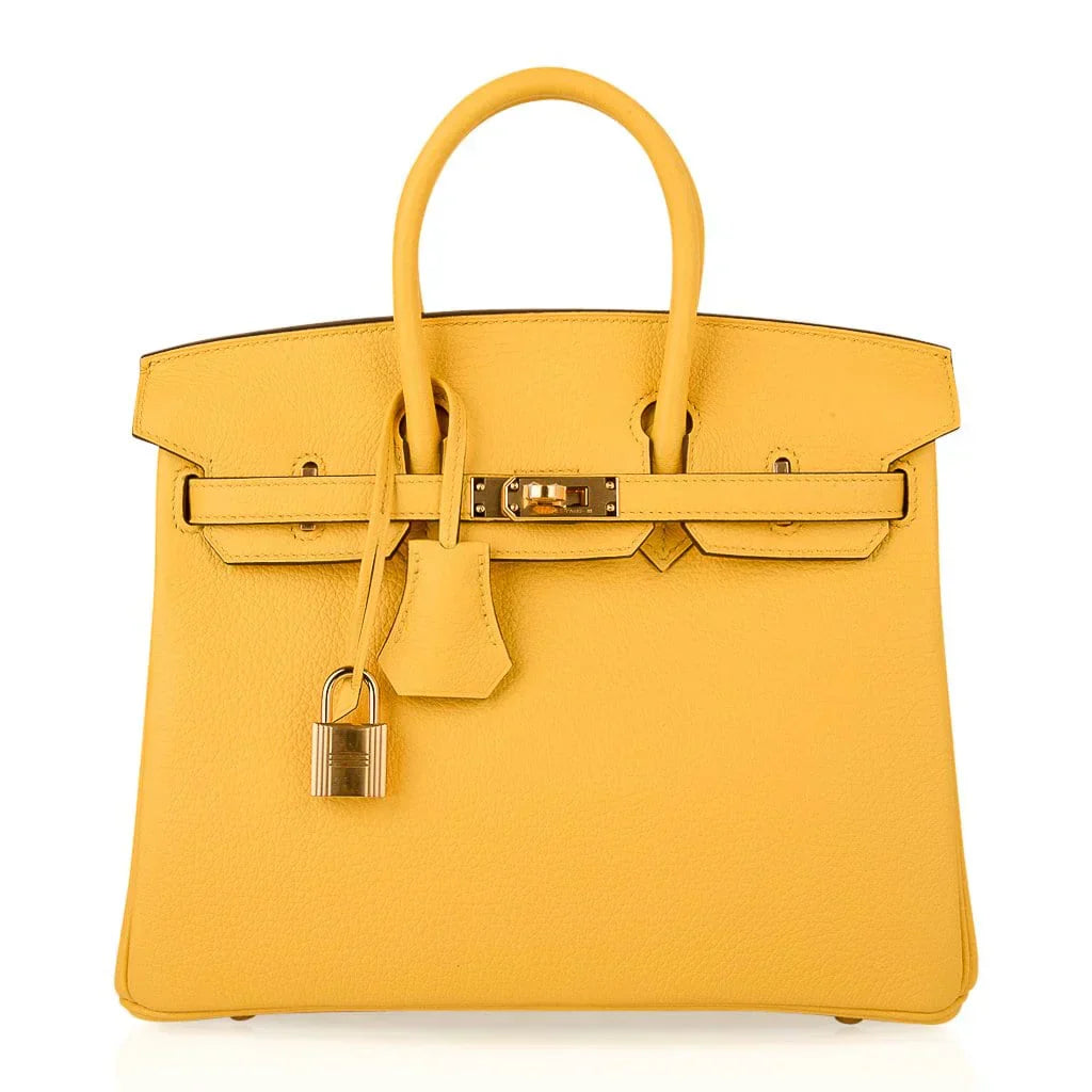 Birkin 25 Bag Jaune de Naples Novillo Gold Hardware