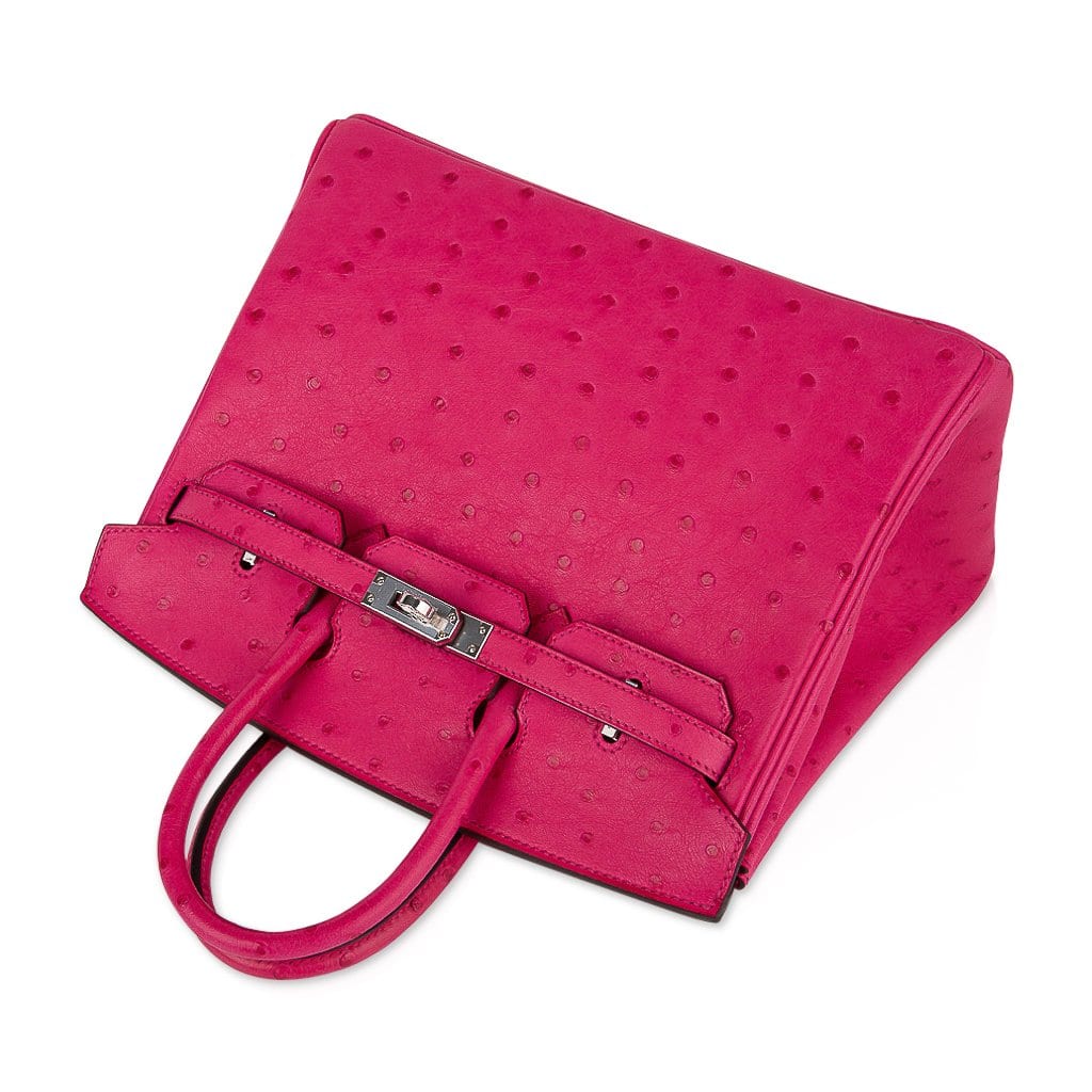 Birkin 25 Rose Tyrien Ostrich Bag Palladium Hardware