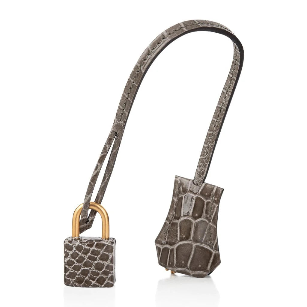 Birkin HSS 30 Bag Gris Tourterelle / Blue Sapphire Porosus Crocodile Limited Edition