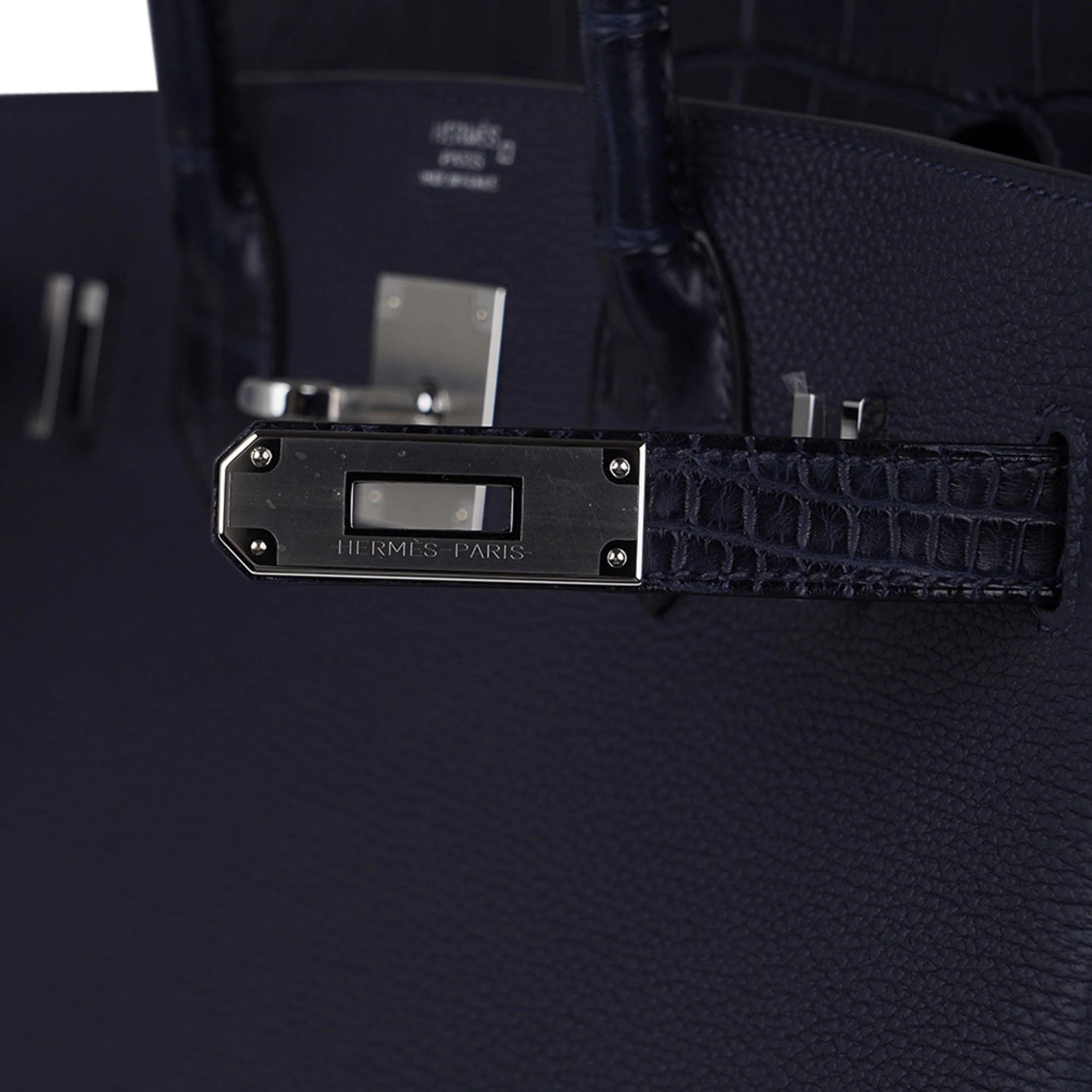 Birkin 30 Touch Blue Indigo Matte Alligator Bag Palladium Hardware