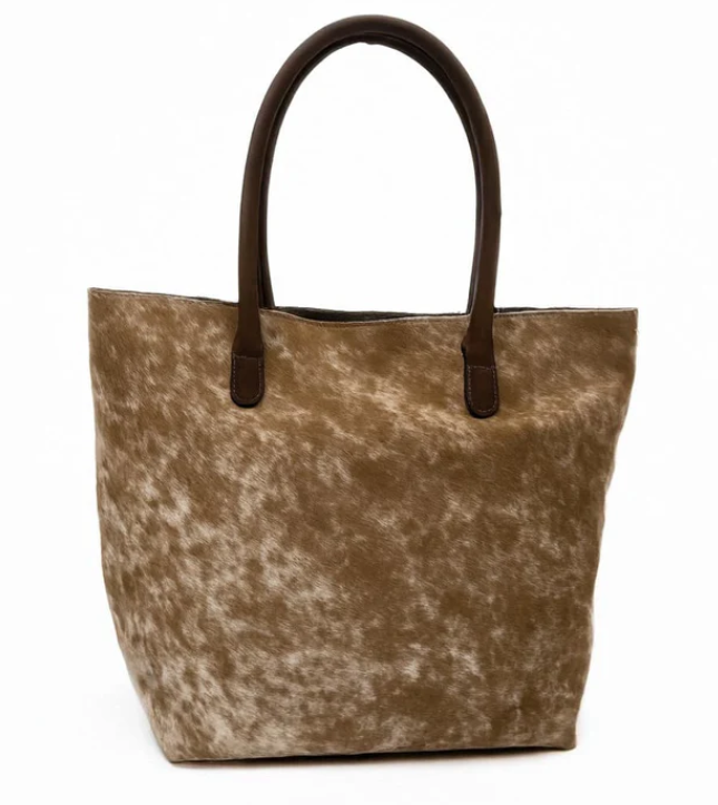 Cowhide Tote Bag | Exotic Brown Speckled Hair-On