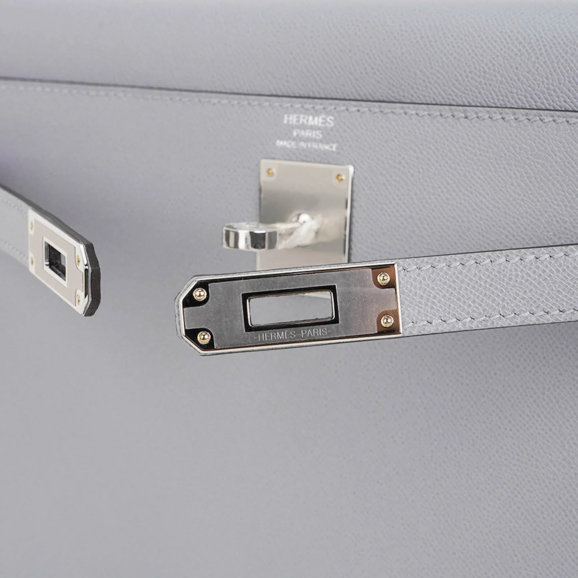 Kelly Elan Gris Pantin Veau Madame Leather with Palladium Hardware