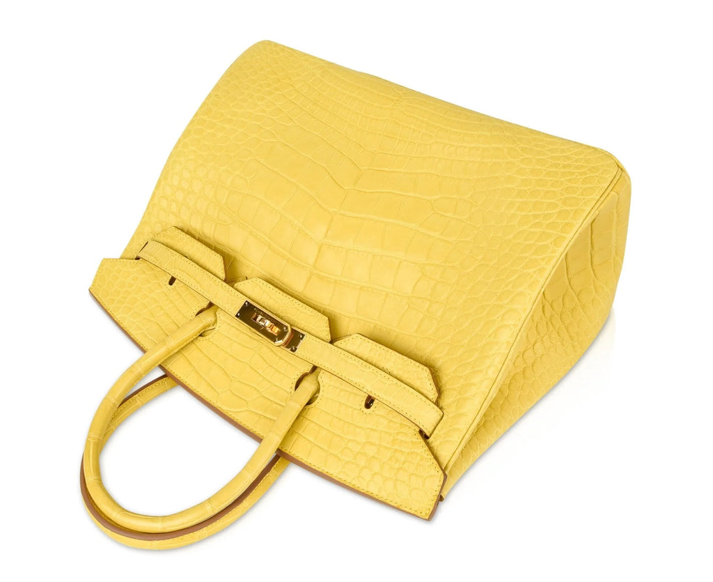 Birkin 35 Bag Matte Alligator Mimosa Gold Hardware Crazy Fabulous