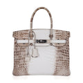 Birkin 30 Bag Himalaya Blanc Crocodile Palladium Hardware