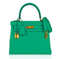 Kelly Retourne 25 Bag Menthe Togo Gold Hardware New w/Box