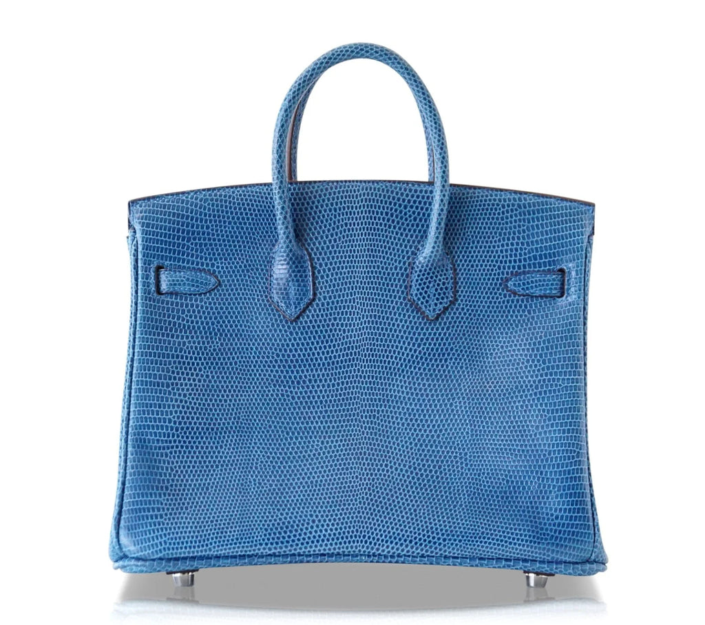 Birkin 25 Bag Mykonos Very Rare Lizard Palladium Hardware