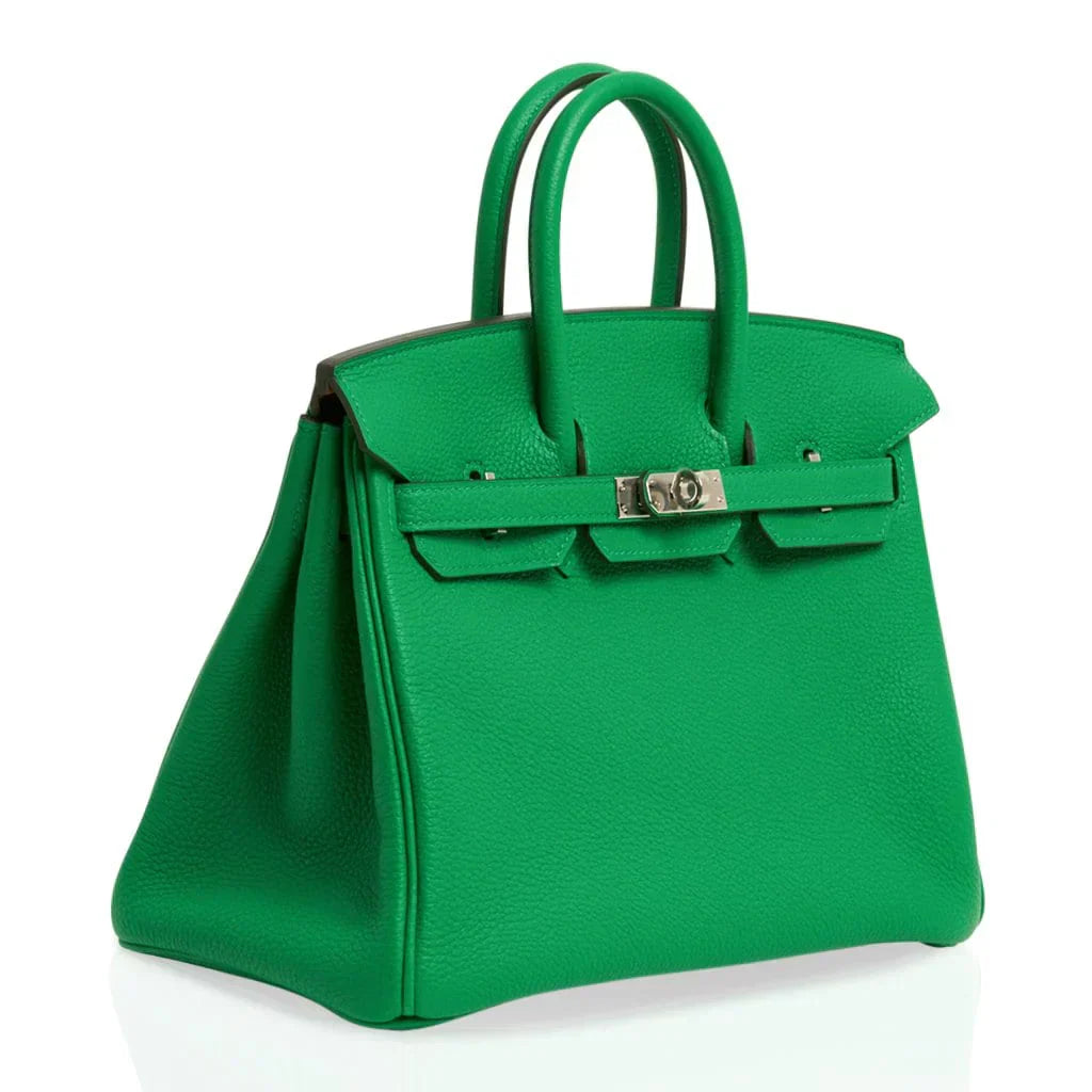Verso Birkin 25 Bag Bamboo & Caramel Togo Leather with Palladium Hardware
