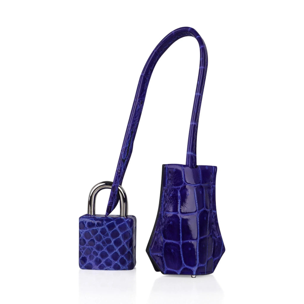 Birkin 25 Bag Blue Electric Crocodile Vivid Jewel Palladium Hardware