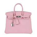 Birkin 25 Bag Rose Sakura Palladium Hardware Rare
