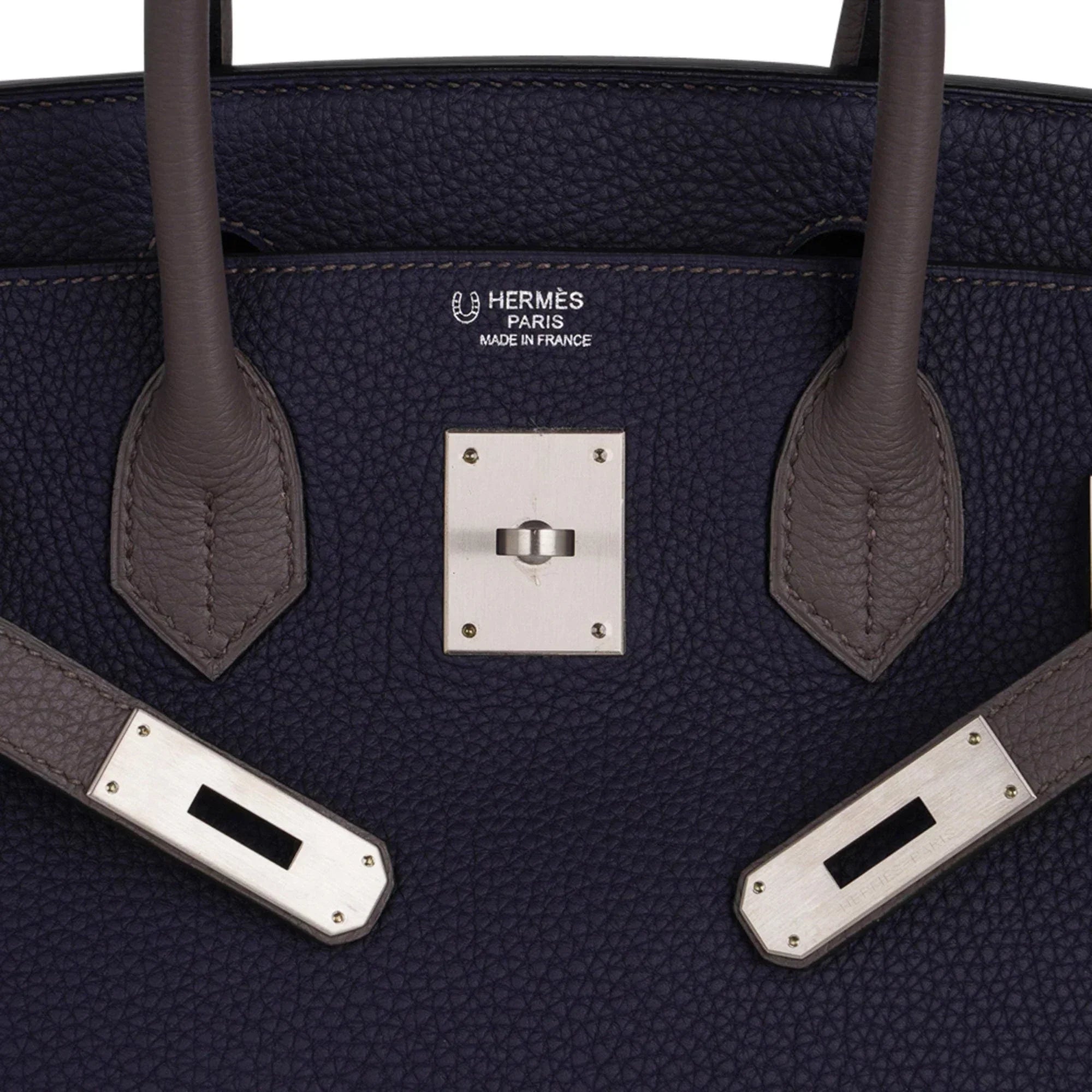 Special Order HSS Birkin 30 Bag Blue Nuit & Etain Togo Leather with Brushed Palladium Hardware