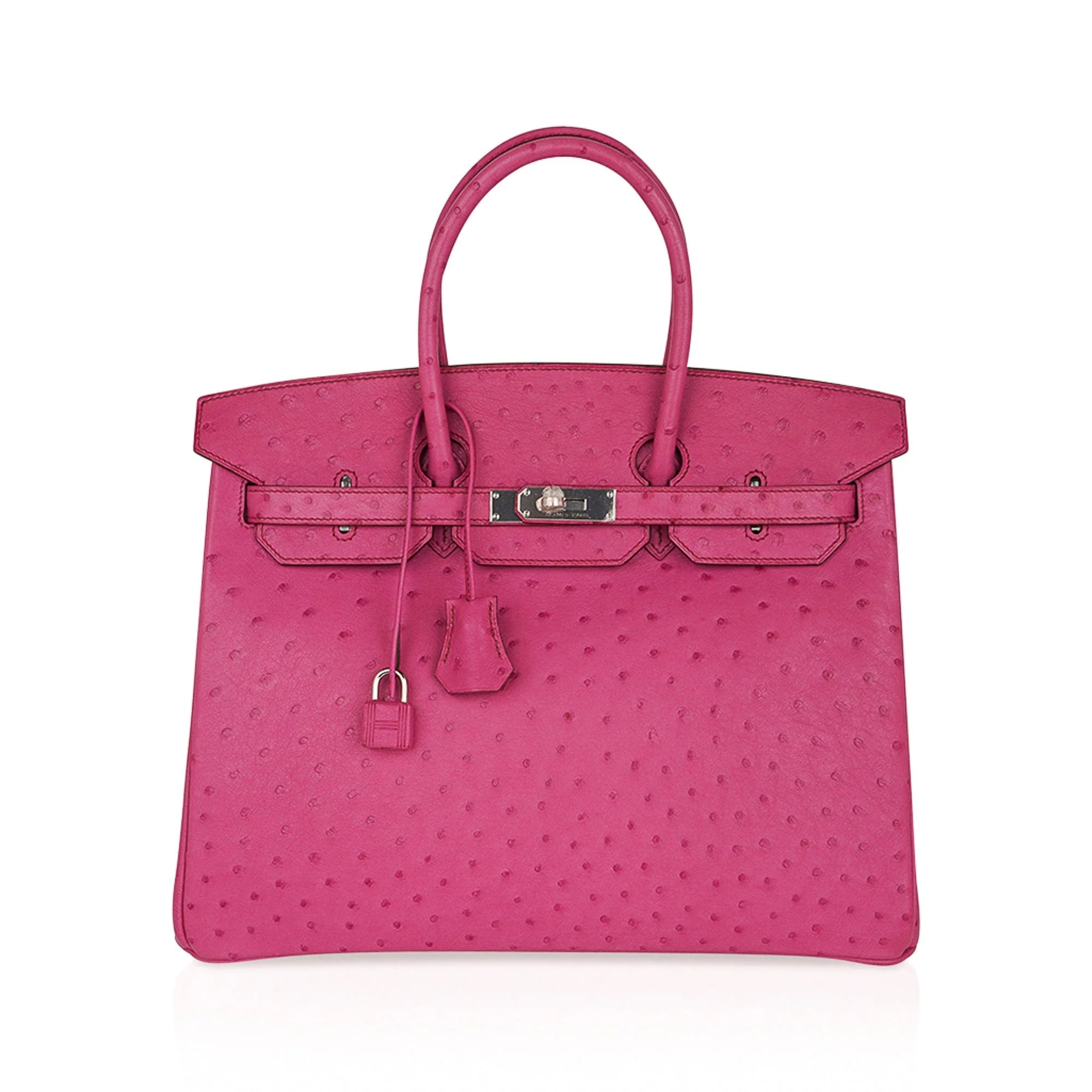 Birkin 35 Bag Fuchsia Ostrich Palladium Hardware