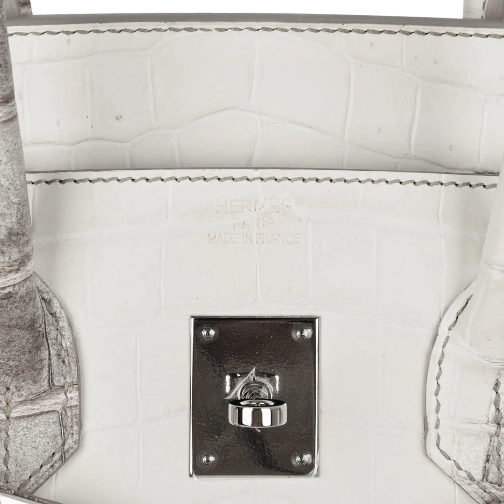 Birkin 35 Himalaya Blanc Crocodile Palladium Hardware