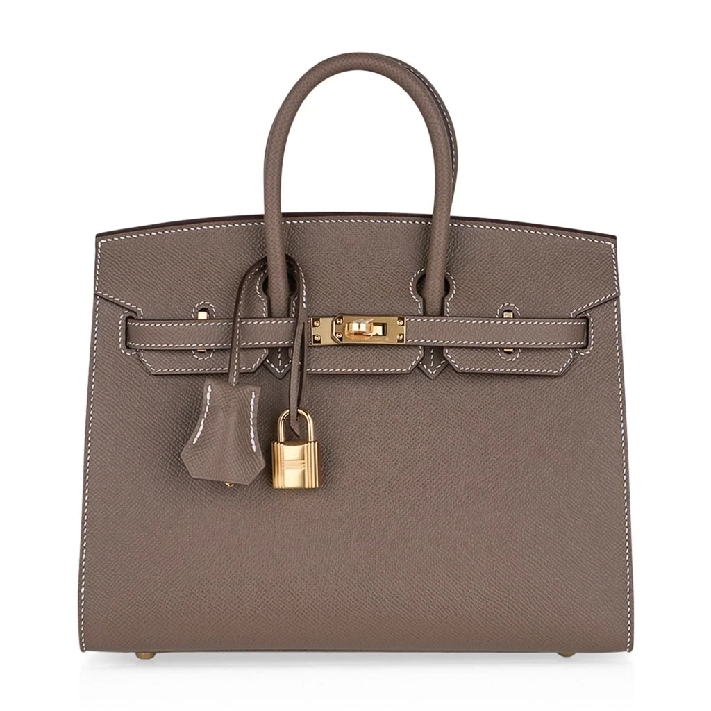 Birkin Sellier 25 Etoupe Gold Hardware Epsom Leather New w/Box