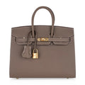 Birkin Sellier 25 Etoupe Gold Hardware Epsom Leather New w/Box