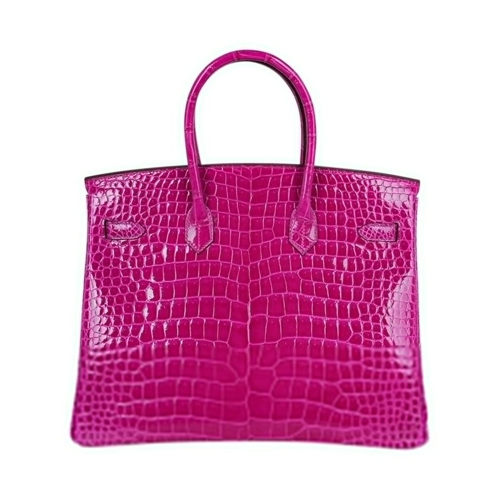 Birkin 35 Rose Scheherazade Porosus Crocodile Bag Gold Hardware