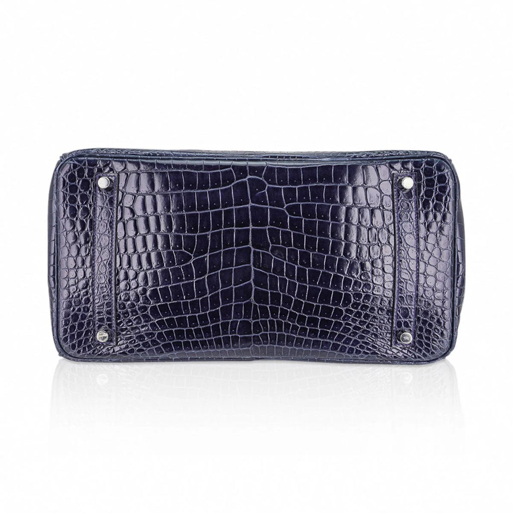 Birkin 35 Bleu Roi Porosus Crocodile Palladium Hardware