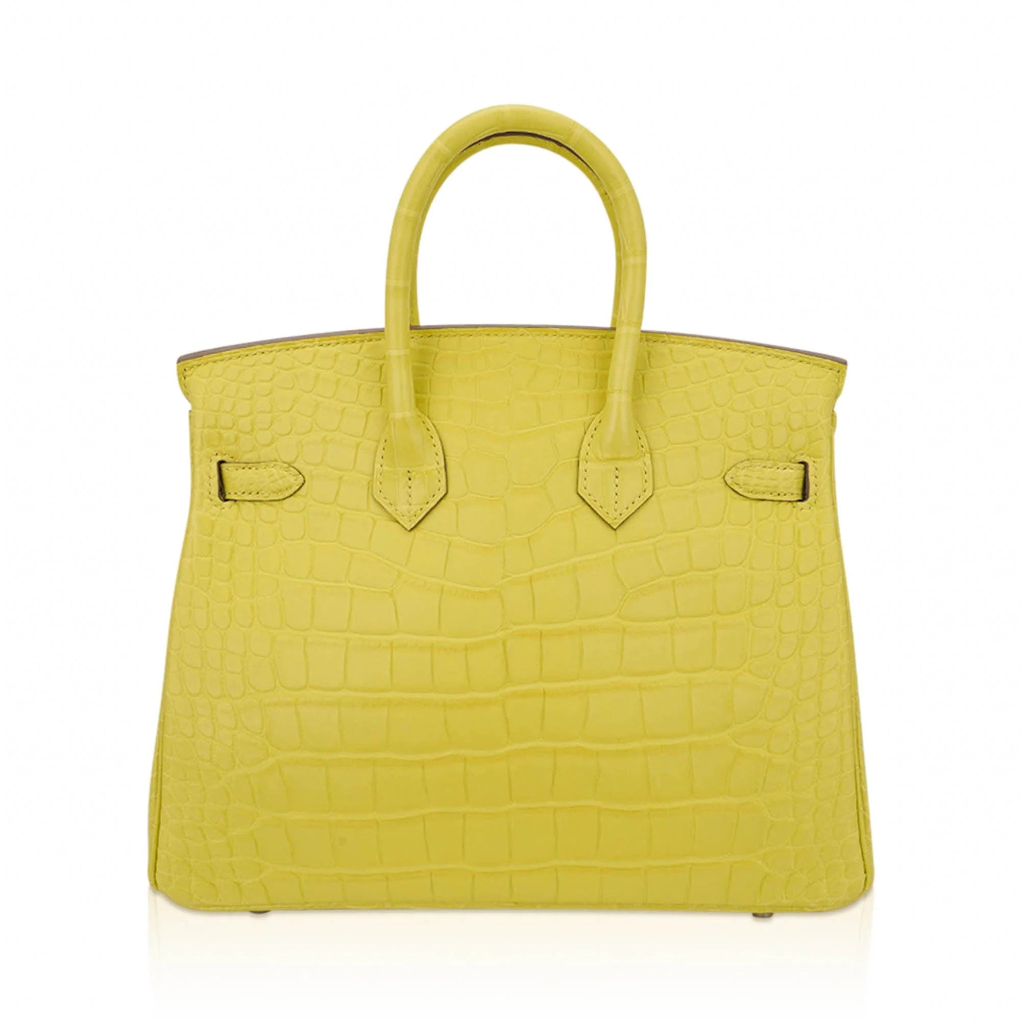 Birkin 25 Bag Lime Matte Alligator with Palladium Hardware