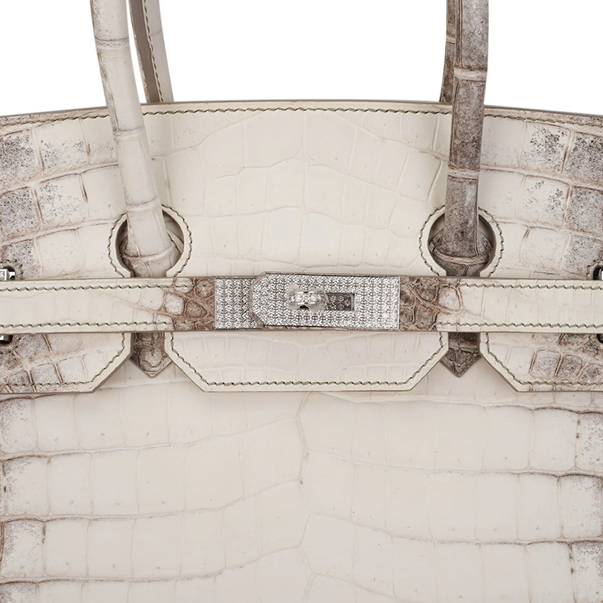 Birkin 35 Diamond Blanc Himalaya Matte Crocodile Limited Edition Bag