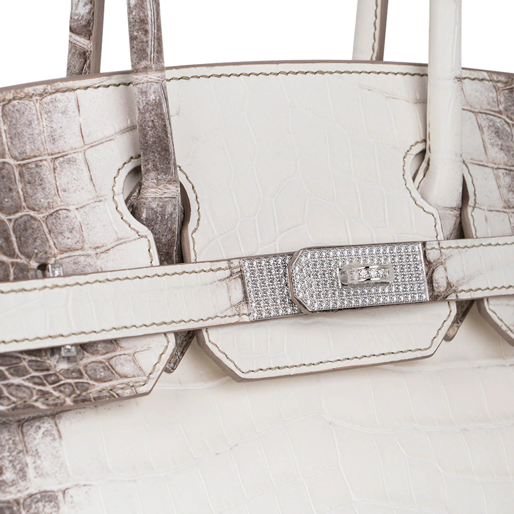 Birkin 30 Bag Diamond Himalaya Blanc Matte Niloticus Crocodile with 18k White Gold Hardware