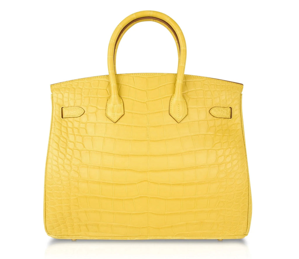 Birkin 35 Bag Matte Alligator Mimosa Gold Hardware Crazy Fabulous